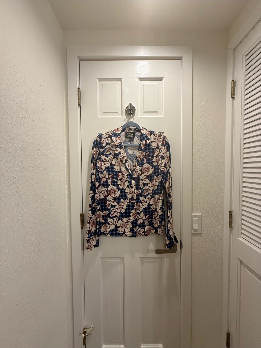 Scotch & Soda Blue Gingham Floral Blouse & Trouser Set 2019 XS - Picture 6 of 9